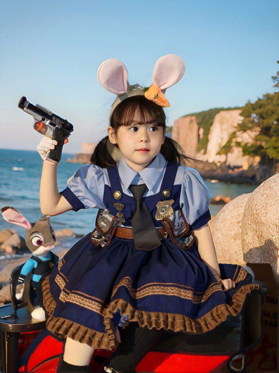 朱迪兔子警官衣服儿童童装套装cos连衣裙超好看洛丽塔女童公主裙