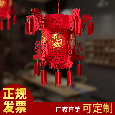 开门红店面开张布置红灯笼宫灯公司新年开门红迎头彩走廊挂饰宫灯