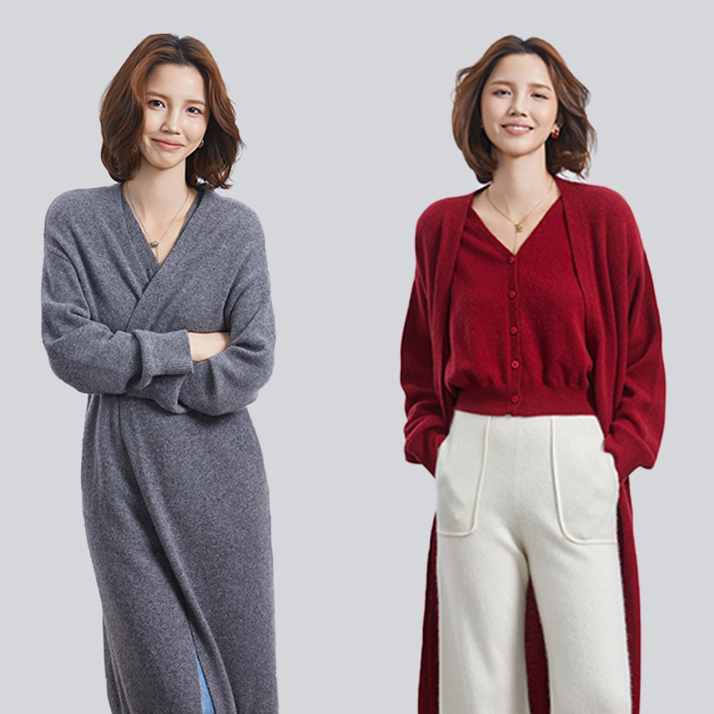 英伦100%山羊绒毛衣外套