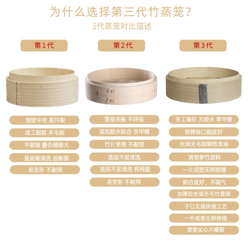 铭牌竹蒸笼商用港式点心