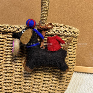 羊毛毡挂件尼泊尔进口精致纯手工制作高颜值可爱小狗玩偶钥匙扣