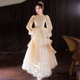 年会晚礼服女宴会高级感香槟色法式 轻奢声乐艺考音乐生美声连衣裙