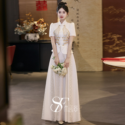 敬酒服新娘2025新款秋冬新中式立领轻奢高级感大方得体订婚礼服女