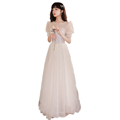 泡泡袖学生晚礼服声乐艺考高级感