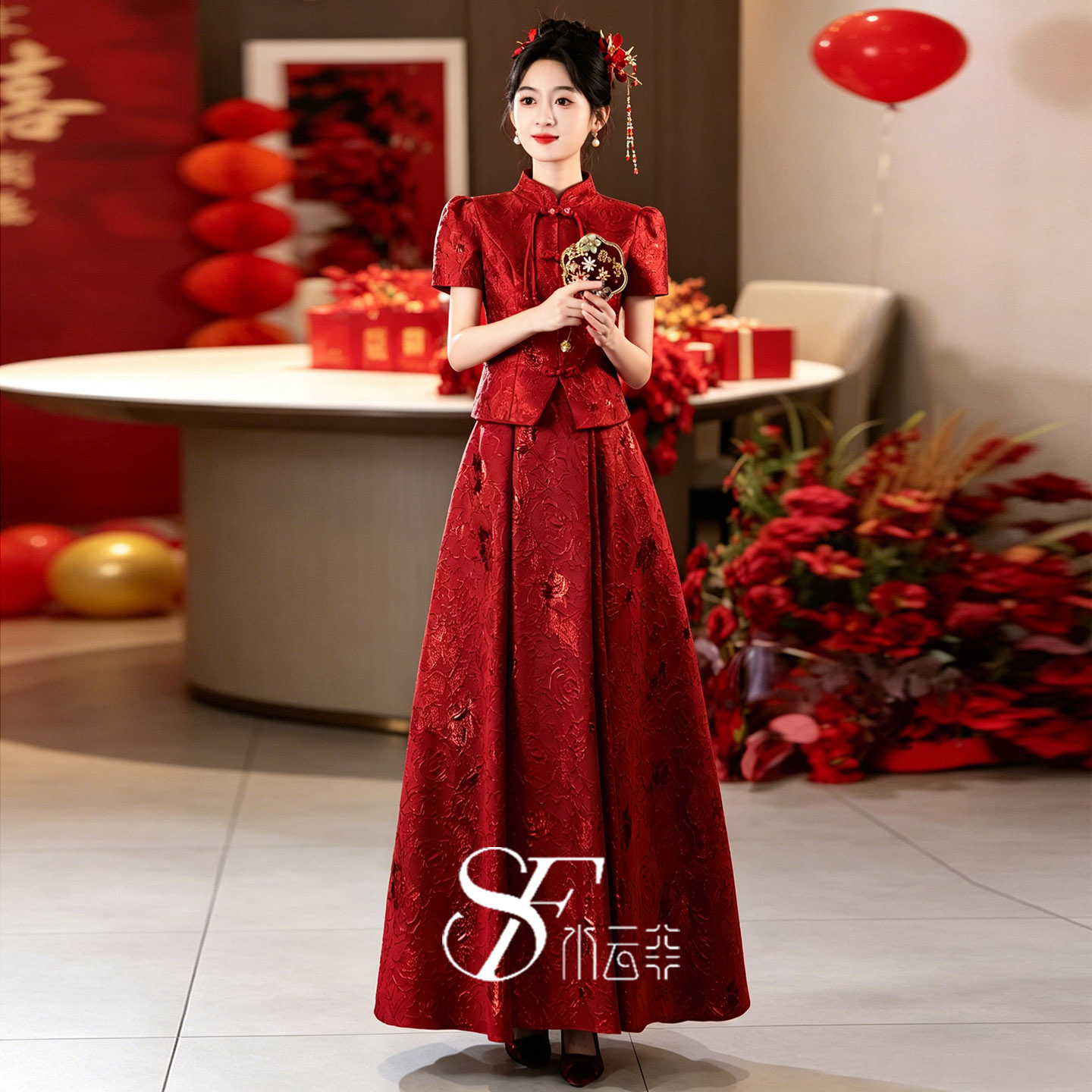 中国风敬酒服新娘2026新款中式两件套漂亮出阁服高级感订婚礼服女