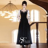 高级感晚礼服女2025新款 重要场合漂亮宴会高端轻奢小众年会连衣裙