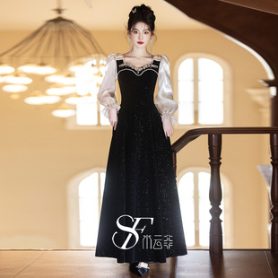 高级感晚礼服女2025新款 重要场合漂亮宴会高端轻奢小众年会连衣裙