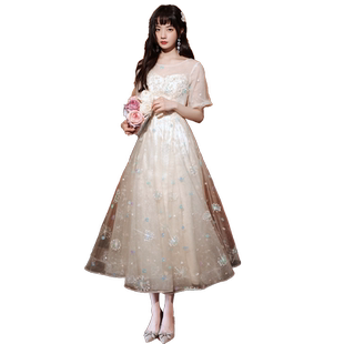 声乐艺考晚礼服女2025新款钢琴演奏高级感18岁成人宴会年会连衣裙