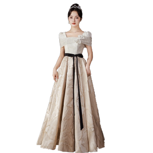 法式晚礼服女宴会气质高端小众轻奢森系18岁成人连衣裙年会高级感