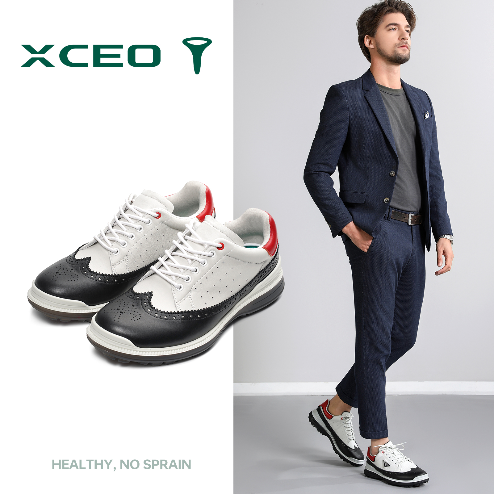 XCEO芯鹰真皮防水高尔夫鞋运动鞋