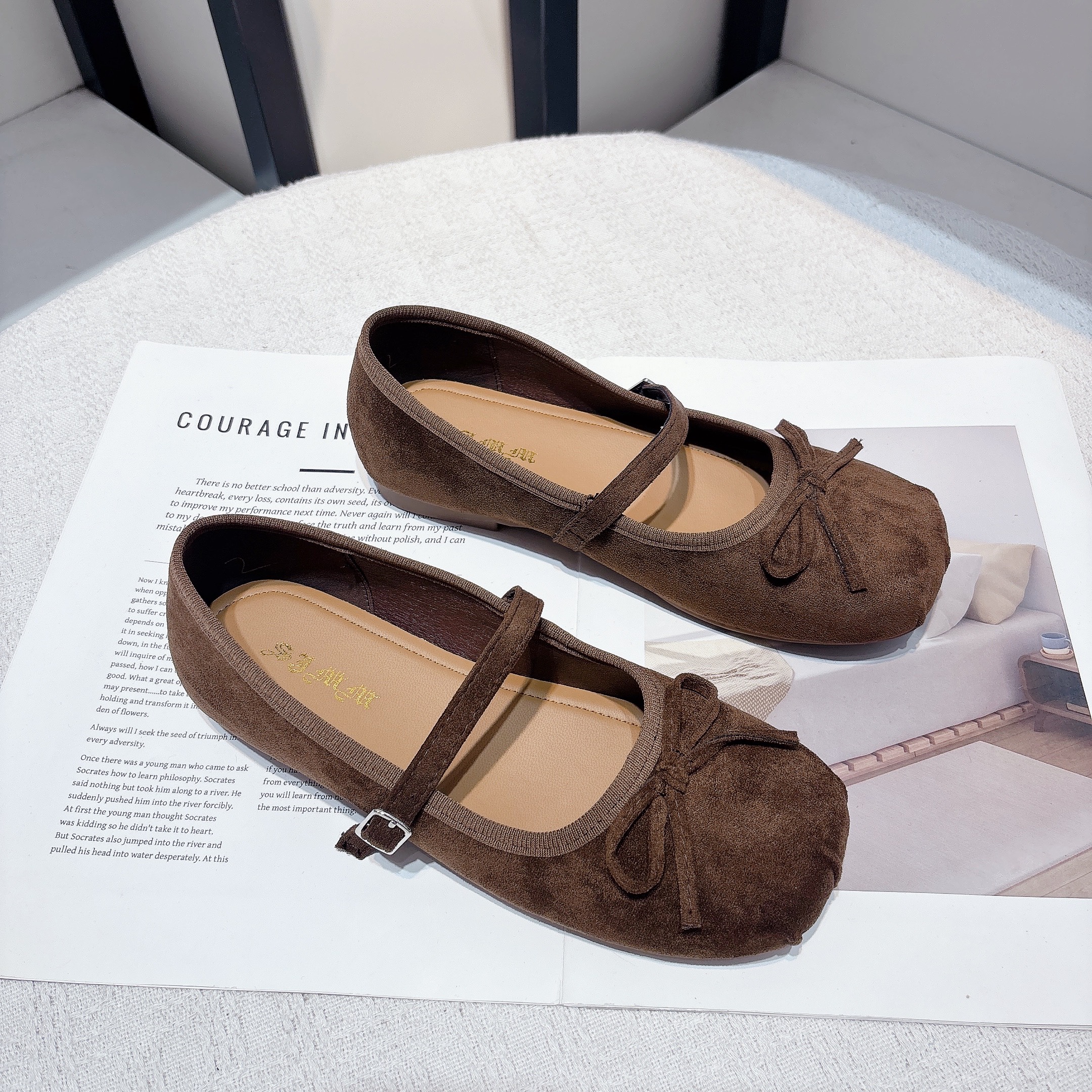 绒面复古玛丽珍鞋女2025年软底