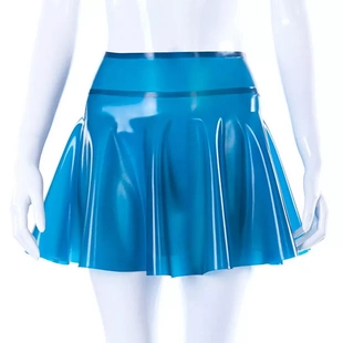 skirt latex 定制 短裙 透明蓝色乳胶太阳裙