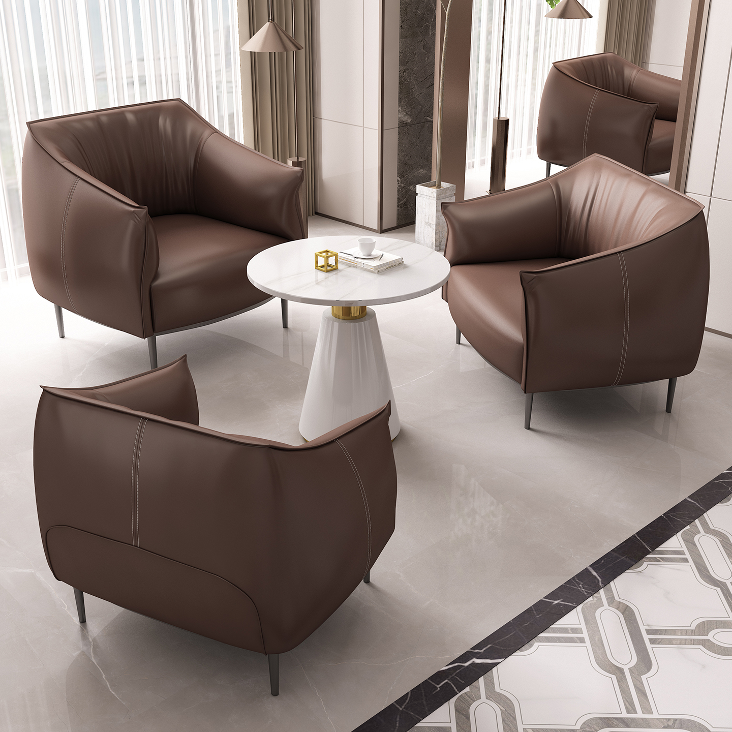 商务简约款接待单人位沙发