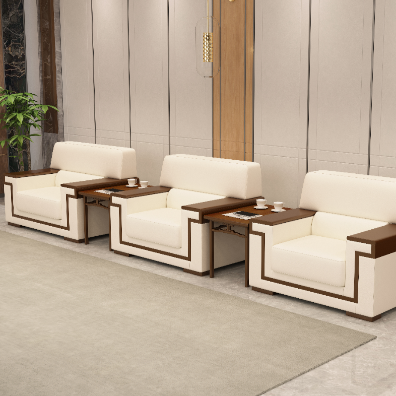 贵宾接待大会堂布艺茶几单人沙发