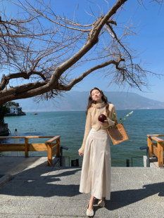 SourceWithU 佩里月光 2色珠光垂顺温柔长裙梨形身材显瘦半身裙女