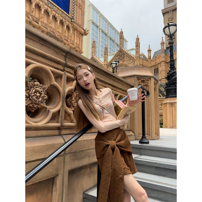 SourceWithU蝴蝶结飘带半裙重工