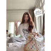 80糯米棉手绘KT休闲白tee灰色百搭休闲裤 SourceWithU素描梦露 2款