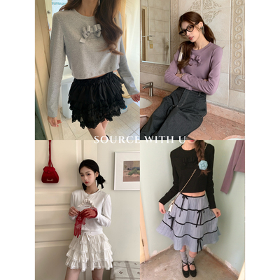 SourceWithU蝴蝶结法式tee