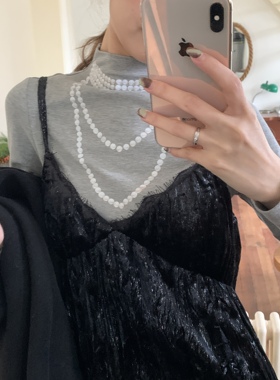 SourceWithU 王牌打底衫 2色基础款内搭堆堆领修身长袖T恤女上衣