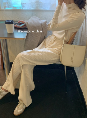 source with u欧尼秋冬b备 韩版修身纯棉亲肤质感高领长袖打底衫