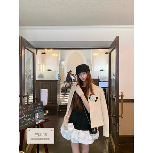 衬衫 SourceWithU月夜巴黎 20羊毛贵气感细闪黑色小香背心裙灯笼袖