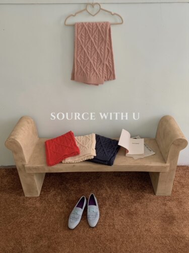 SourceWithU6色麻花针织厚围巾