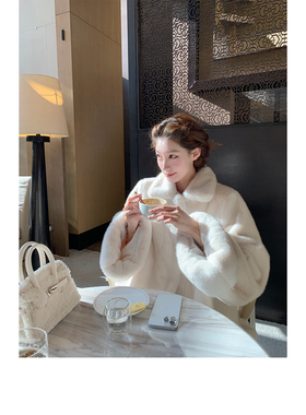 SourceWithU 小绒貂 2色仿貂绒加厚环保皮草女加厚保暖毛毛外套冬