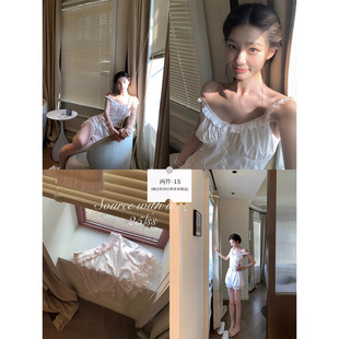 绝美温柔睡衣仿真丝手工蕾丝少女系列家居服 SourceWithU月下梦境