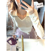 收腰tee短款 刺绣蕾丝拼接修身 上衣 2色法式 SourceWithU情迷法兰西