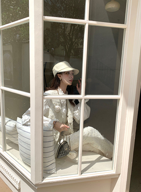 SourceWithU all wihte 撕边小香马甲洋气小西装裙裤长裤四件套装