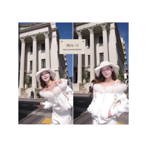 兔毛毛领拉链卫衣外套