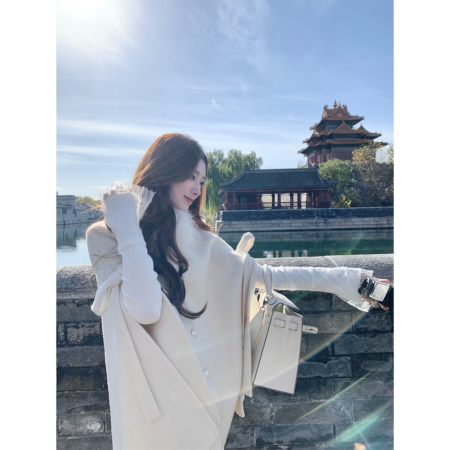 SourceWithU蝴蝶结双面尼斗篷