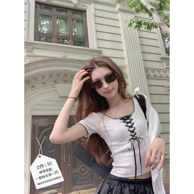 SourceWithU蝴蝶结修身95棉T恤