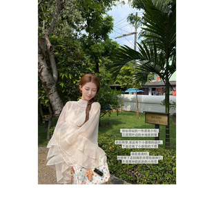仙气千层水袖 正反两穿送内搭 珍珠海 2色神女上衣 限时折扣