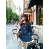 SourceWithU 慕尼黑午后 2色气质小千金粗花呢娃娃领外套拼接半裙