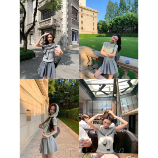 SourceWithU 叶落知秋 80棉5色软糯披肩款针织短袖修身百搭T恤女