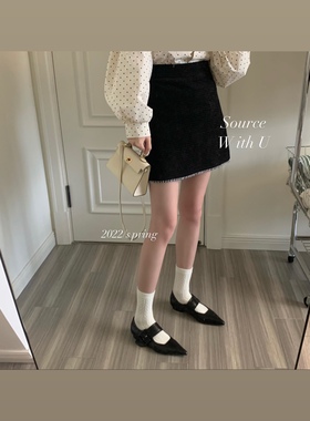 SourceWithU 大小姐的衣橱 精致裙型韩版设计感手工制作半裙
