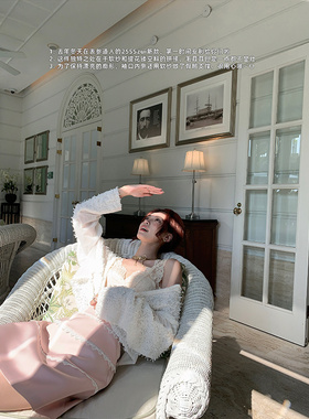 SourceWithU 东京买手店 绝美网纱拼接圆领软糯毛感开衫短款外套