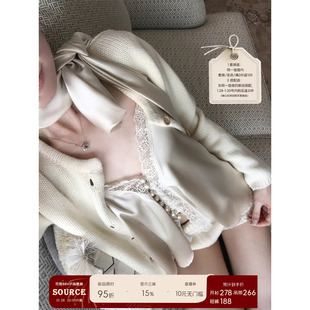 SourceWithU布达佩斯 30绵羊毛氛围感针织衫上衣法式内搭吊带短裤