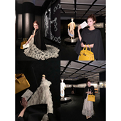 SourceWithU 策展人 重工波点手工花边拼接大摆半身裙长裙