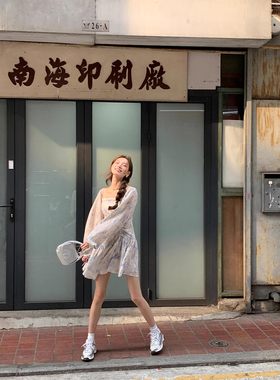 SourceWithU  澳洲玫瑰 莫奈色碎花连衣裙方领质感收腰法式短裙