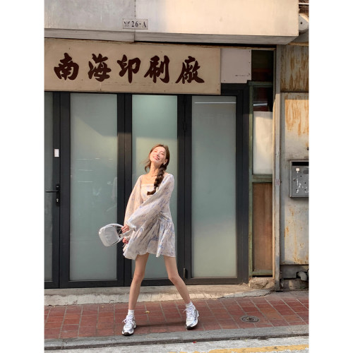SourceWithU质感收腰法式连衣裙