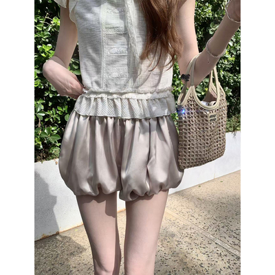 SourceWithU少女减龄花苞短裤