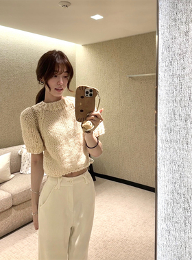 SourceWithU圈圈私物 韩系温柔百穿不腻针织短袖