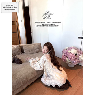 SourceWithU 古董娃娃 复古lace多重蕾丝刺绣衬衫重工短裤套装女