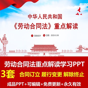 全新劳动合同法学习解读PPT成品课件合同订立解除终止重点内容ppt