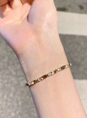 紫色锆石水晶手链女生款