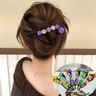 高级感时尚减龄贵气十足璀璨夺目多巴胺色系妞妞盘发发夹
