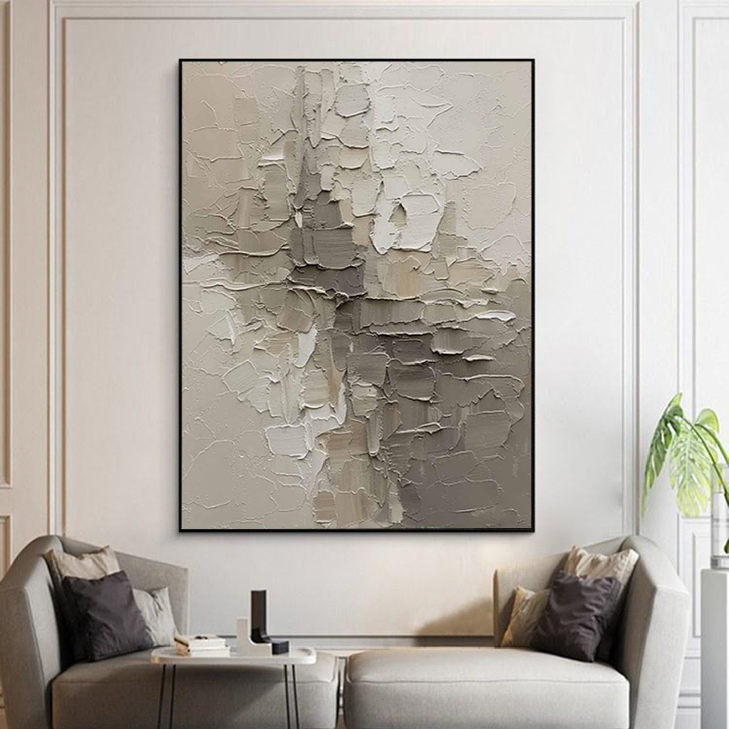 可班纯手绘油画立体厚涂装饰画作