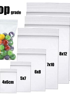100pcs Clear Zip Lock Bags Thick Ziplock Plastic Small packi